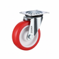 Roue acier inoxydable pivotante 80mm rouge 252080A - photo professionnelle