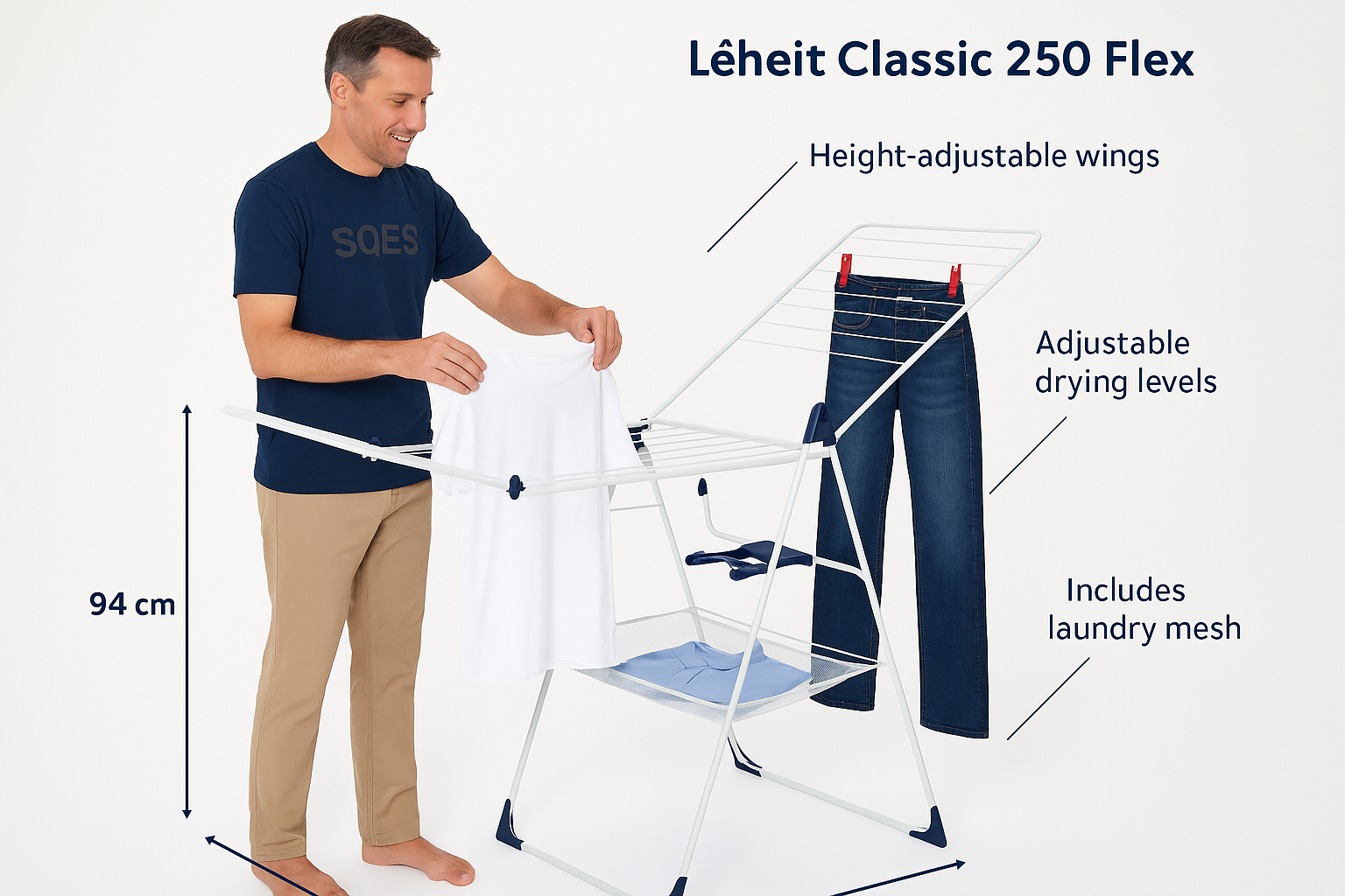 Séchoir Leifheit Classic 250 Flex - Image carrée Shopify