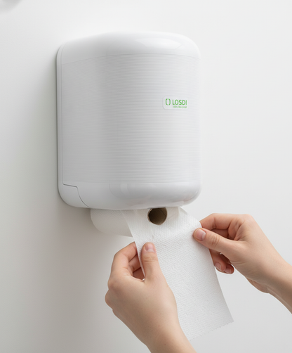 LOSDI Distributeur Papier Alimentation Centrale Blanc  - CP-3010-B
