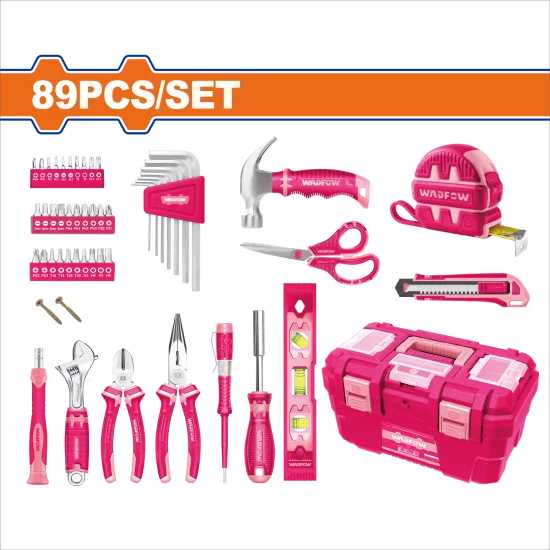 Coffret d'Outils Rose 89 Pièces avec Mallette WADFOW