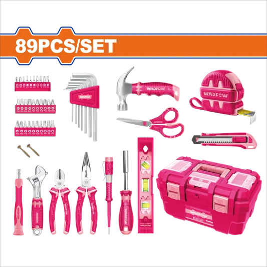 Coffret d'Outils Rose 89 Pièces avec Mallette WADFOW