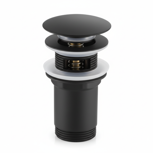 Vidage Lavabo Clic Clac Noir avec Trop-Plein 2040F Fabia - Système pop-up moderne pour salle de bain