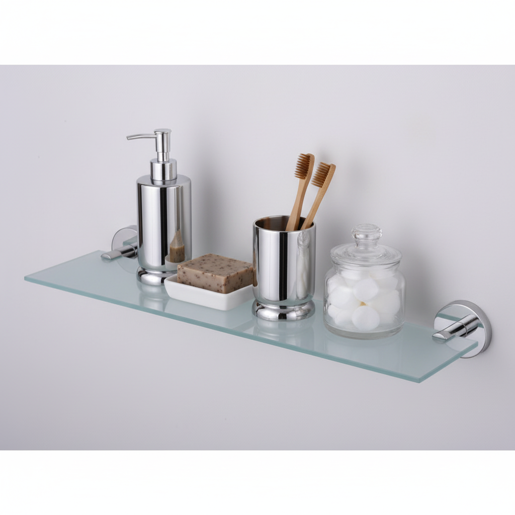 Tablette Lavabo - Étagère en Verre Chrome Camero SMART 50cm