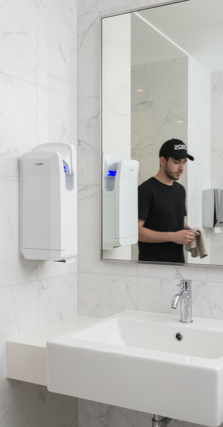 Sèche Mains Vertical ELEGANCE ABS Blanc 2050W - LOSDI