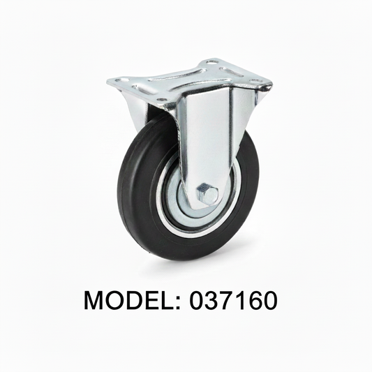 Roue caoutchouc industriel fixe 160mm noir 037160 - photo professionnelle