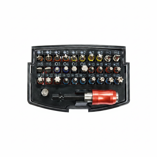 Jeu d'embouts tournevis 32 pcs YATO YT-04622 vue intérieure coffret ouvert
