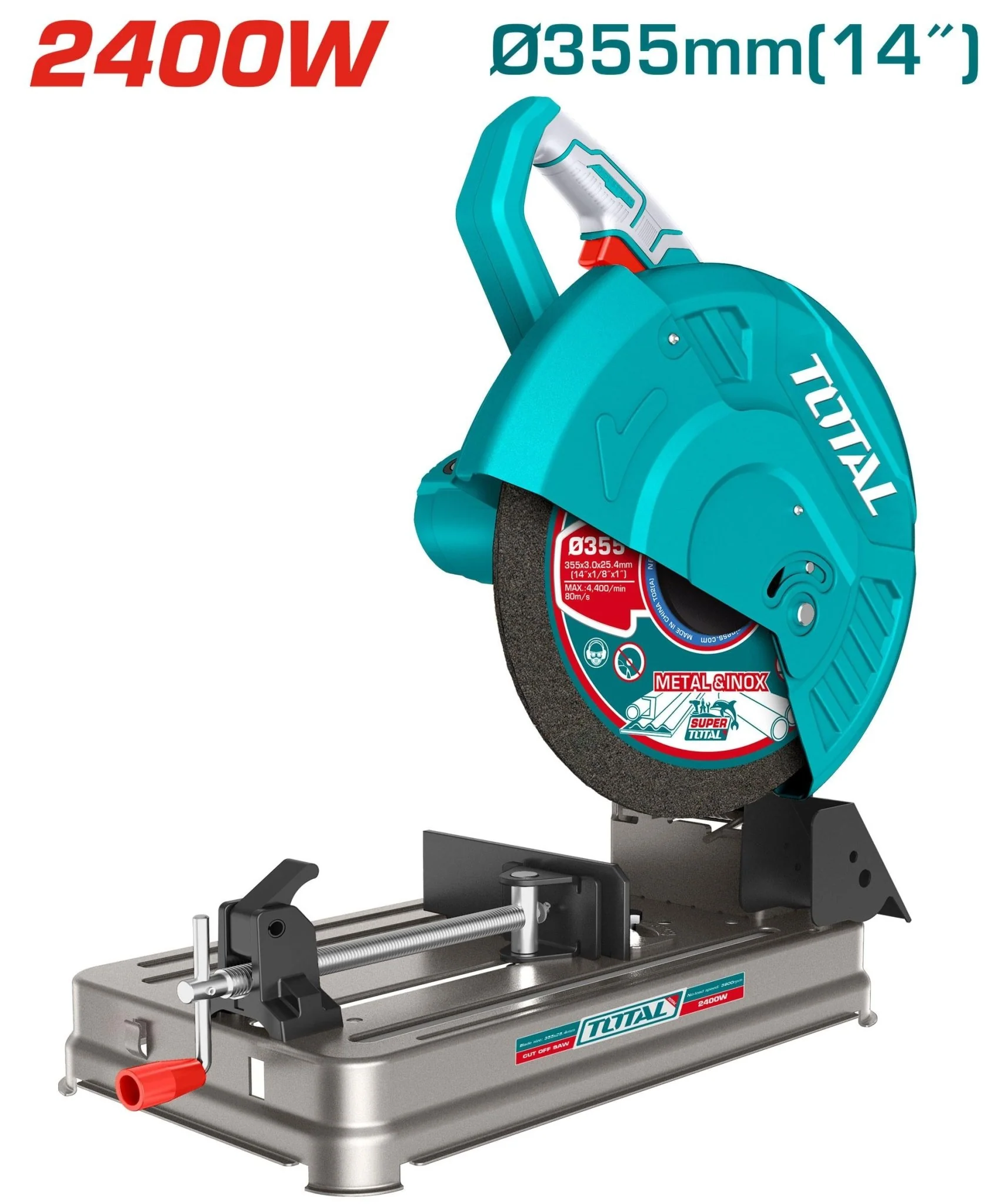 Tronçonneuse métal TOTAL TS9243558 2400W disque 355mm 3900 tr/min coupe tubes aciers 100mm professionnel – sqes menzah 8 bricolage meilleur prix en tunisie