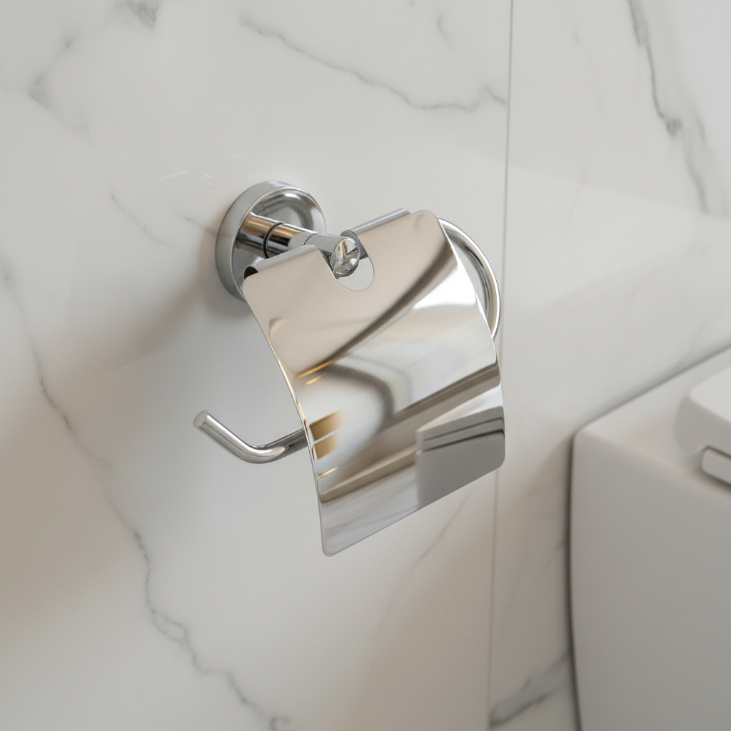 Porte Papier Toilette Chrome Camero SMART avec Couvercle