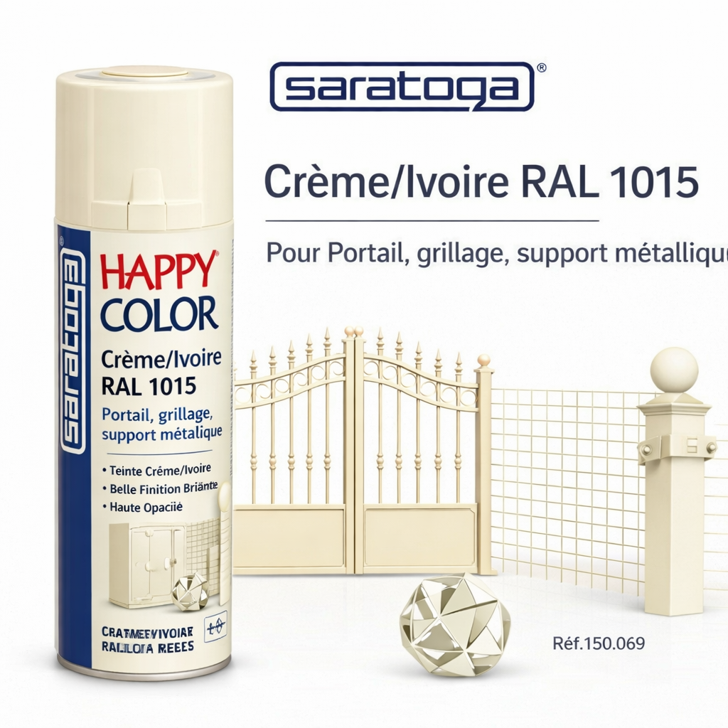 Spray Happy Color Crème Ivoire RAL 1015 400ml Réf.150.069 - Saratoga