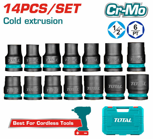Jeu 14 Douilles à Choc TOTAL THISTD12141 1/2" Cr-Mo 10–27mm Extrudées Froid Boitier BMC — SQES Tunisie

