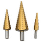 Jeu de 3 mèches étagées 4-12 4-20 4-32 mm ADEGSO AD-30113 — Pagoda Drill Bit 3 pièces pour perceuse compatible | SQES Tunisie
