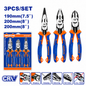 Jeu de 3 Pinces Multifonctions WADFOW WPS0413 — Pince Universelle Coupante Becs Chrome-Vanadium Atelier Électricité | SQES Tunisie
