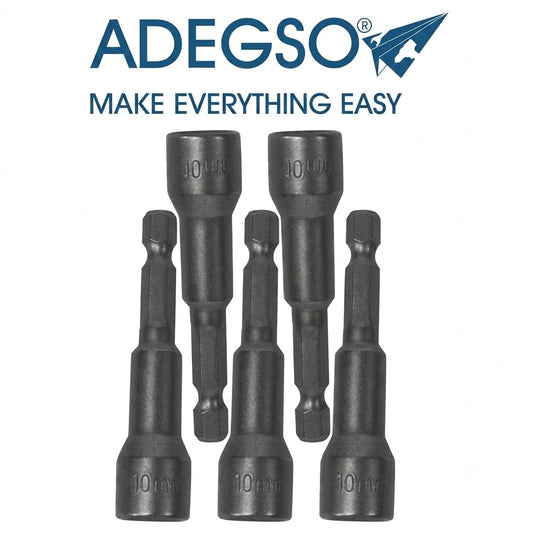 Jeu de 5 douilles magnétiques 8 × 65 mm ADEGSO AD-30057 — 5pcs Magnetic Nut Set pour visseuse compatible | SQES Tunisie
