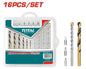 Jeu 16 Pièces Forets & Embouts TOTAL TACSD3165 HSS Maçonnerie Tournevis SL PH PZ — SQES Tunisie
