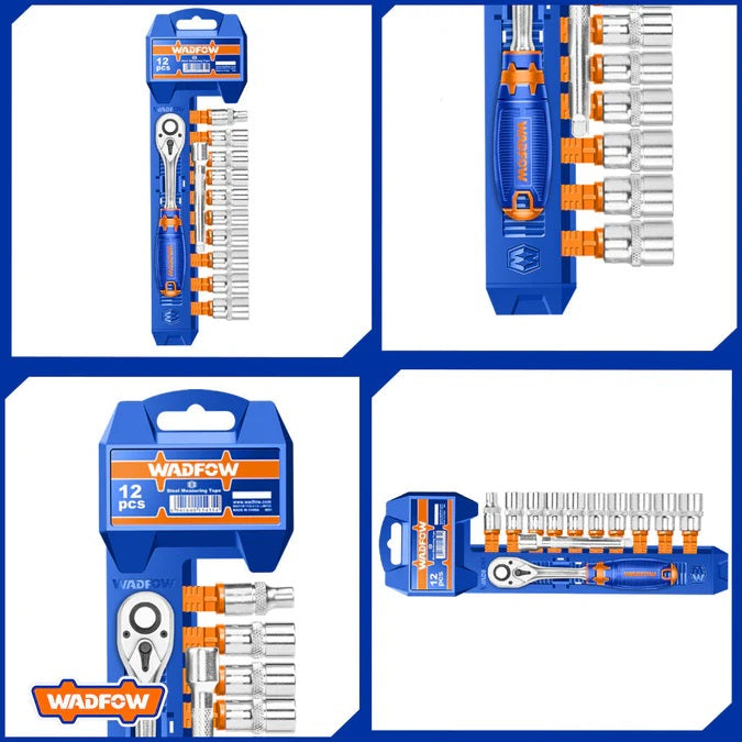 JEU DE 12 CLÉS À CLIQUET 1/4" CR-V - - SQES