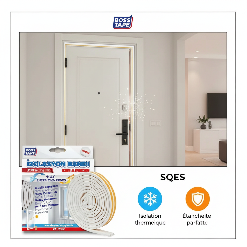 Joint Étanchéité BOSS TAPE Type D Blanc - Porte d'entrée