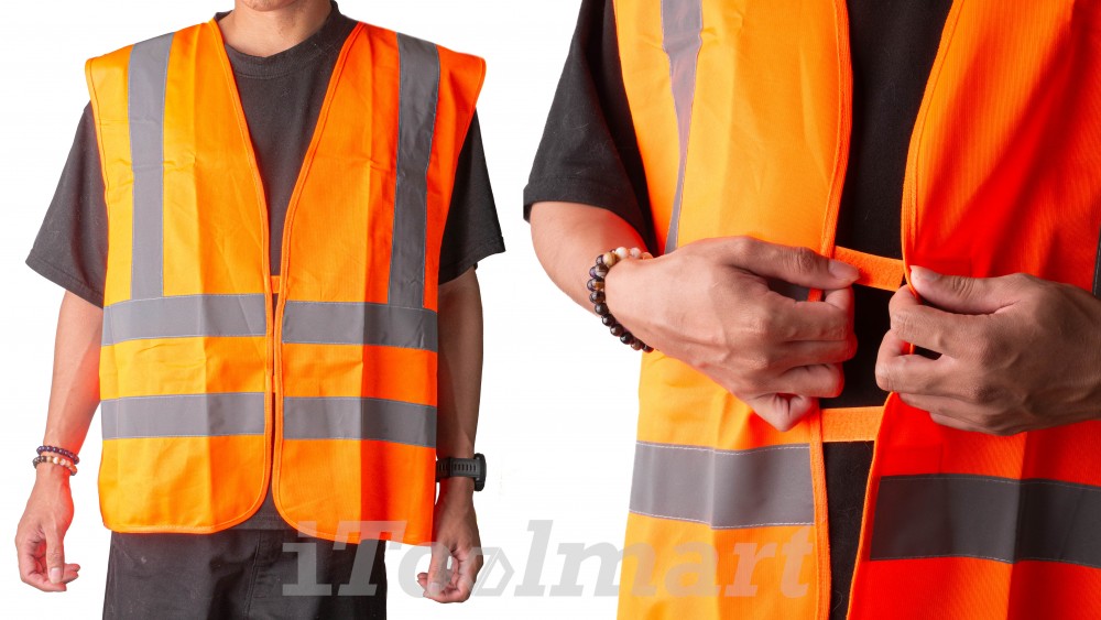 Gilet Haute Visibilité - Bande Réfléchissante 5 cm - Sécurité & Confort - XL - SQES