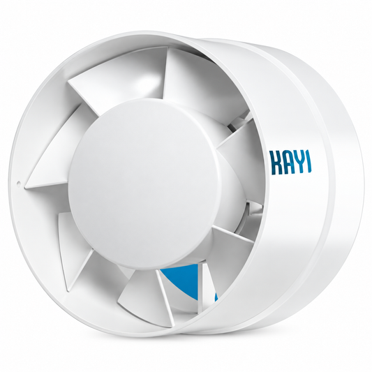 KAYI Ventilateur Circulaire Salle de Bain YUF D100 D125 D150 – 230V IP25 107 à 300 m³/h | SQES Tunisie
