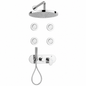 SOPAL Kit Mitigeur Douche Encastré Hydromassage Série Sfax Réf. 06DUA04 — 4 Buses Cylindriques, Inverseur Automatique Verrouillable, Cartouche Céramique Ø35mm Water Saving, Chromé NF EN ISO 1456, Laiton, Garantie 5 Ans, Made in Tunisia | SQES Tunisie
