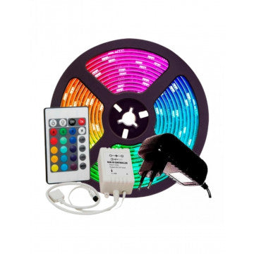 Kit Ruban LED RGB 5m, smd2835, 4 couleurs, avec télécommande - SQES
