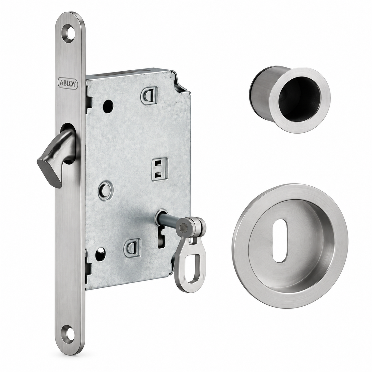 Kit serrure 58 PT rond ART DOOR — finitions Noir et SN, kit de serrurerie poignée et serrure, rosace ronde, quincaillerie et sécurité de porte | SQES Tunisie
