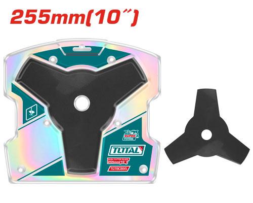 Lame débroussailleuse TOTAL TGTBCB95 255mm (10") 3 dents – compatible TP5434421 TP5524421 TMT55211, herbes hautes broussailles terrains difficiles
