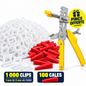 Pack nivellement carrelage – 1 000 clips + 100 cales + pince offerte