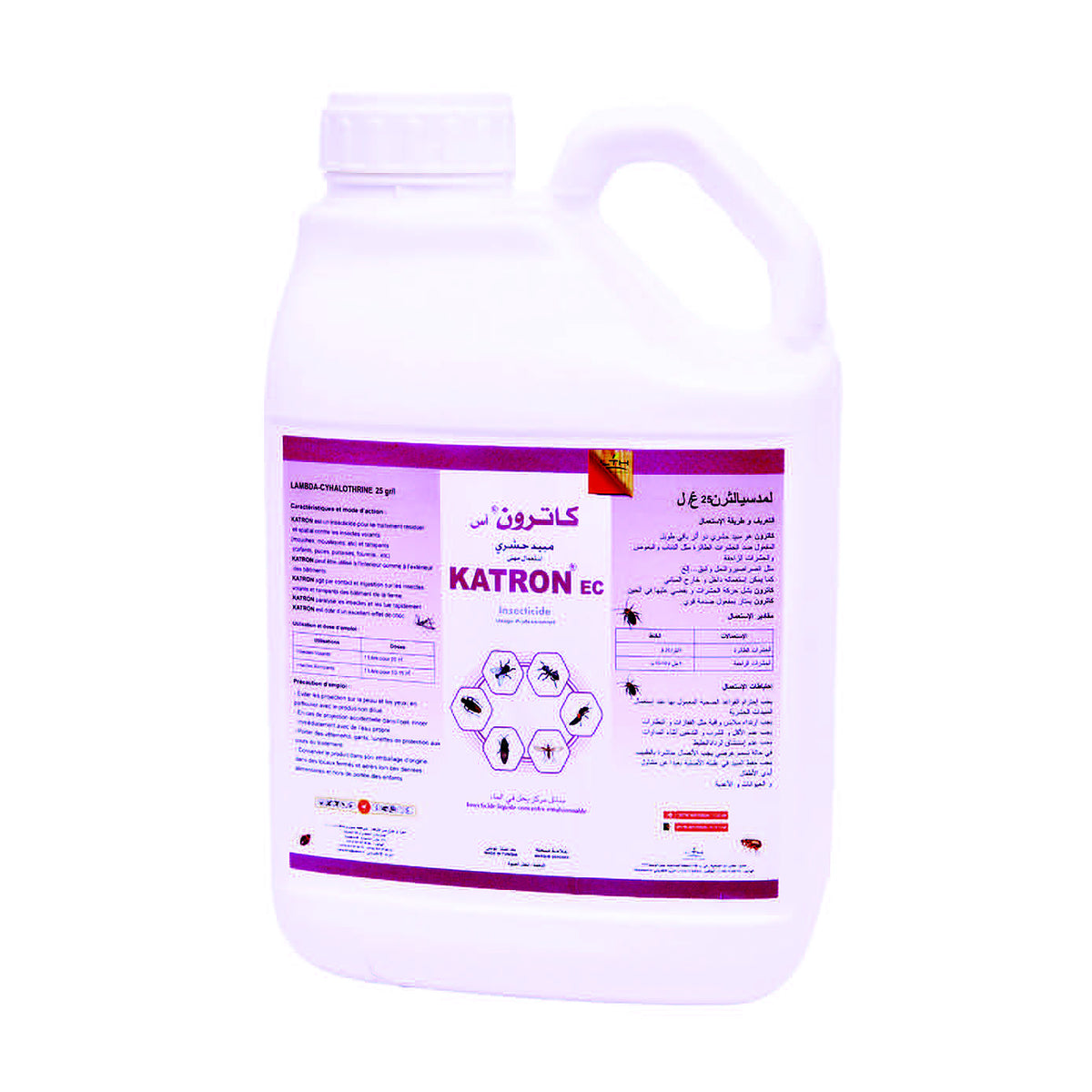 KATRON EC LTH – insecticide concentré 5 L, photo de l'emballage du catalogue fabricant, sur fond blanc – SQES Tunisie
