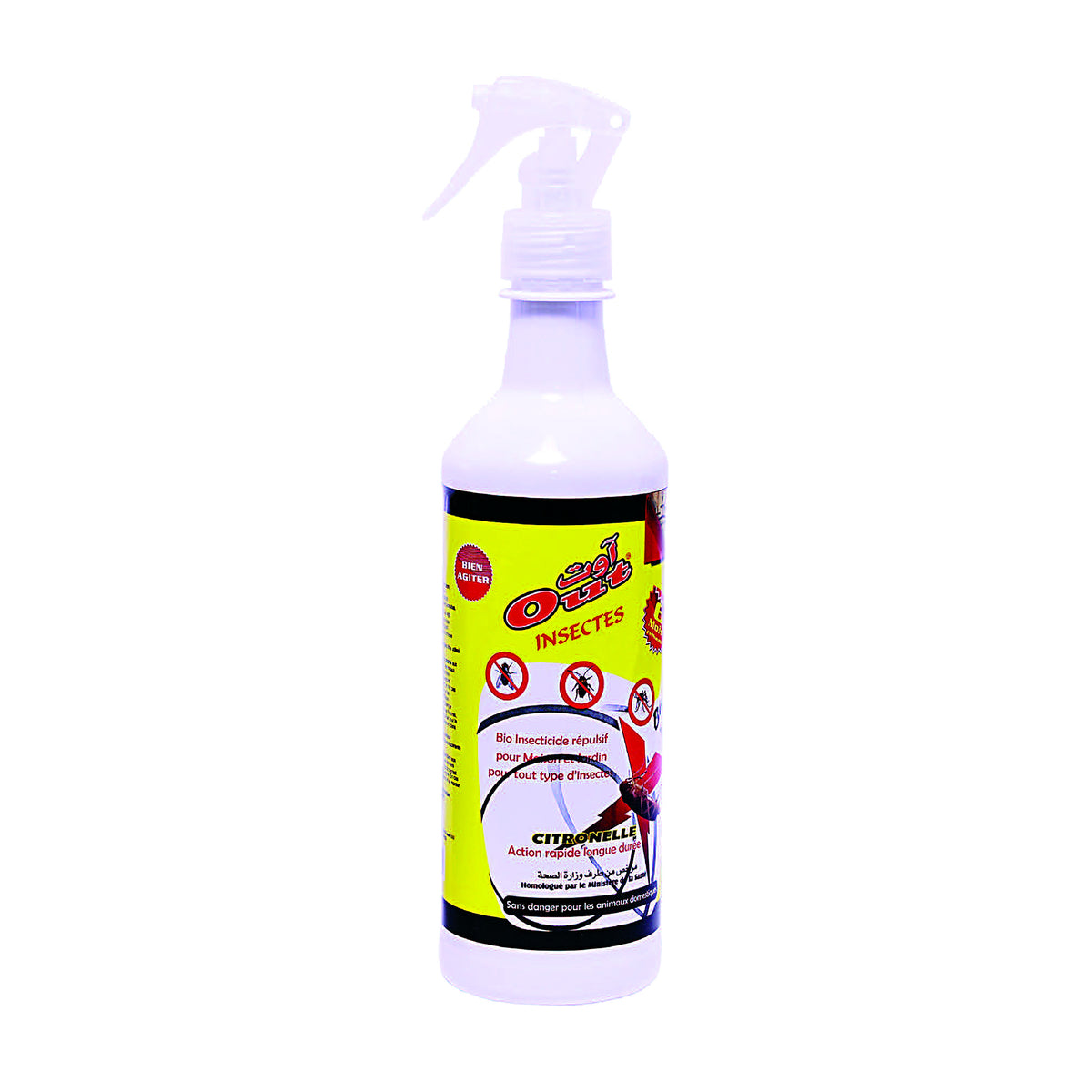 OUT LTH – spray insecticide à la citronnelle 500 ml, flacon fabricant sur fond blanc – SQES Tunisie