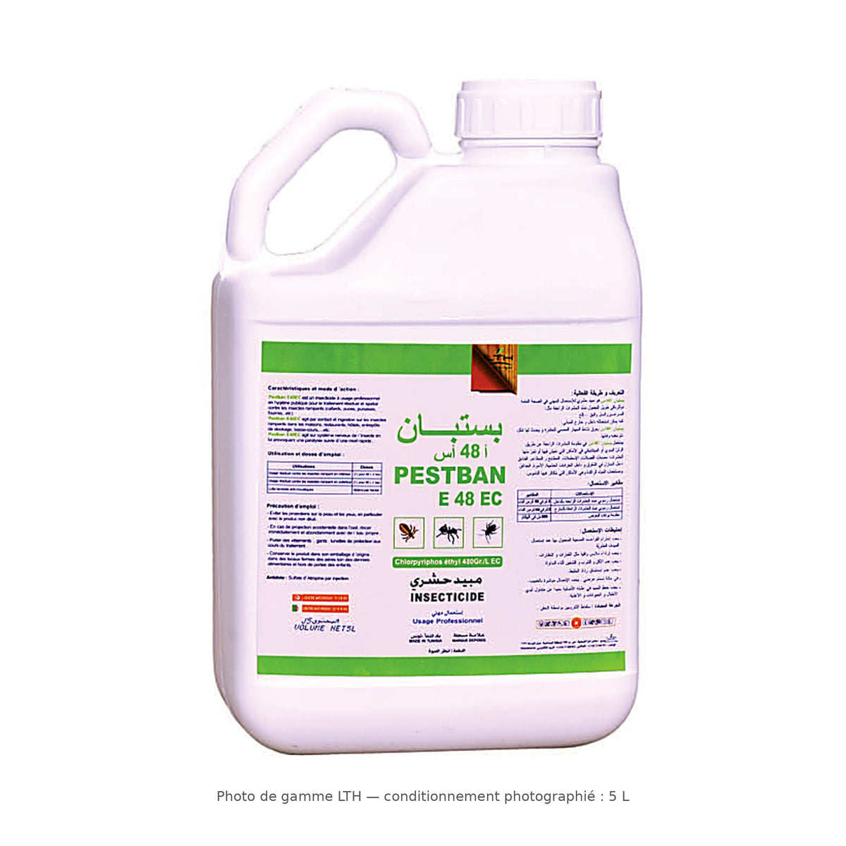 PESTBAN EC LTH — photo de gamme issue du catalogue fabricant, format réellement photographié 5 L, différent du conditionnement vendu sur cette fiche — SQES Tunisie