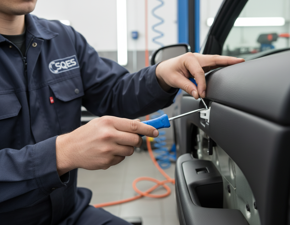 Mécanicien SQES retirant clip avec crochet 90°