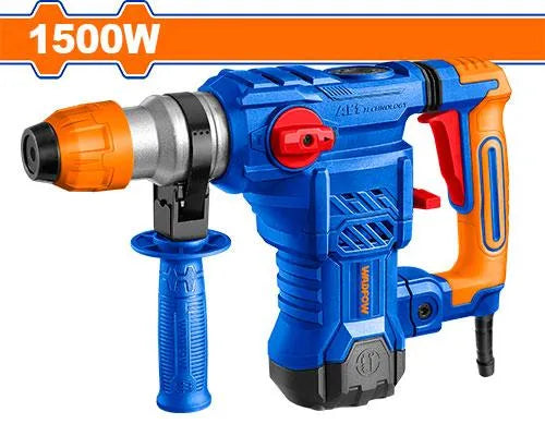 Marteau Perforateur Filaire WADFOW WRH2D32 — 1500W SDS+ 5.5J 32mm Béton 13mm Acier 40mm Bois 4500 Coups/min Anti-Vibration Mallette | SQES Tunisie
