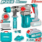Marteau Perforateur - sds+ - 2 Batterie 20V - SQMarteau perforateur sans fil TOTAL TRHLI202882 SDS+ 20V brushless – 4,5J, 4400bpm, béton 28mm, 2 batteries 4Ah + chargeur + 3 forets inclus