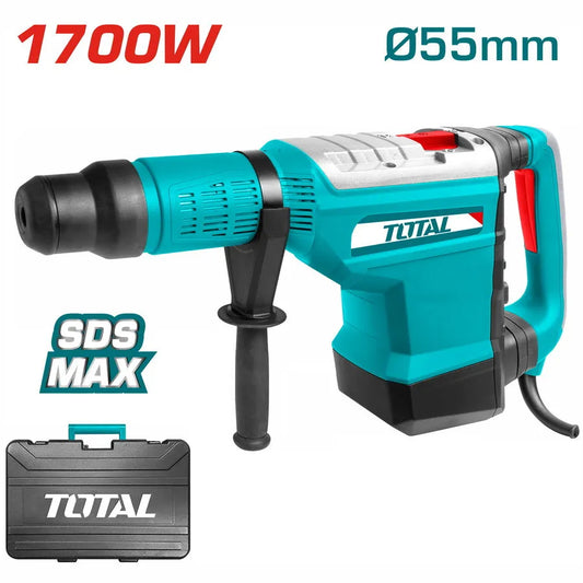 Marteau Perforateur TOTAL TH117556 SDS-Max 1700W 5–19J Ø55mm Béton Double Anti-Vibration Étui Transport — SQES Tunisie
