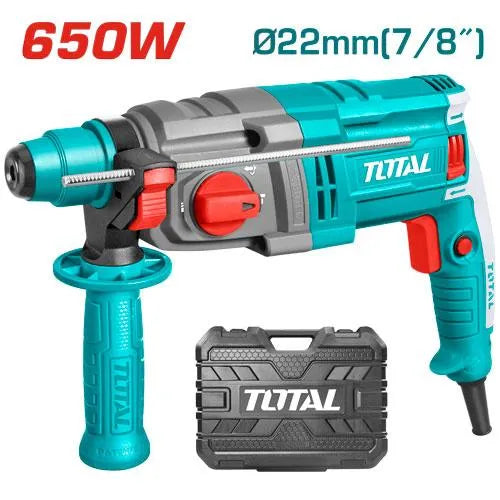 Marteau Perforateur TOTAL TH306236 SDS+ 650W 1.7J Ø22mm Béton 5500bpm 3 Forets SDS+ — SQES Tunisie
