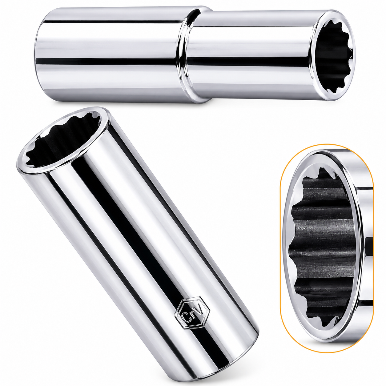 Douilles Longues 1/2'' 12 Pans Métrique Maxpower CRV DIN 3121 — 10MM 14MM 16MM 23MM 27MM | SQES Tunisie
