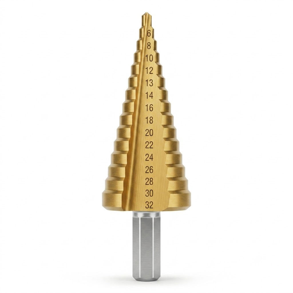 Mèche étagée 4 à 32 mm ADEGSO AD-30114 — Pagoda Drill Bit foret étagé conique pour perceuse compatible | SQES Tunisie
