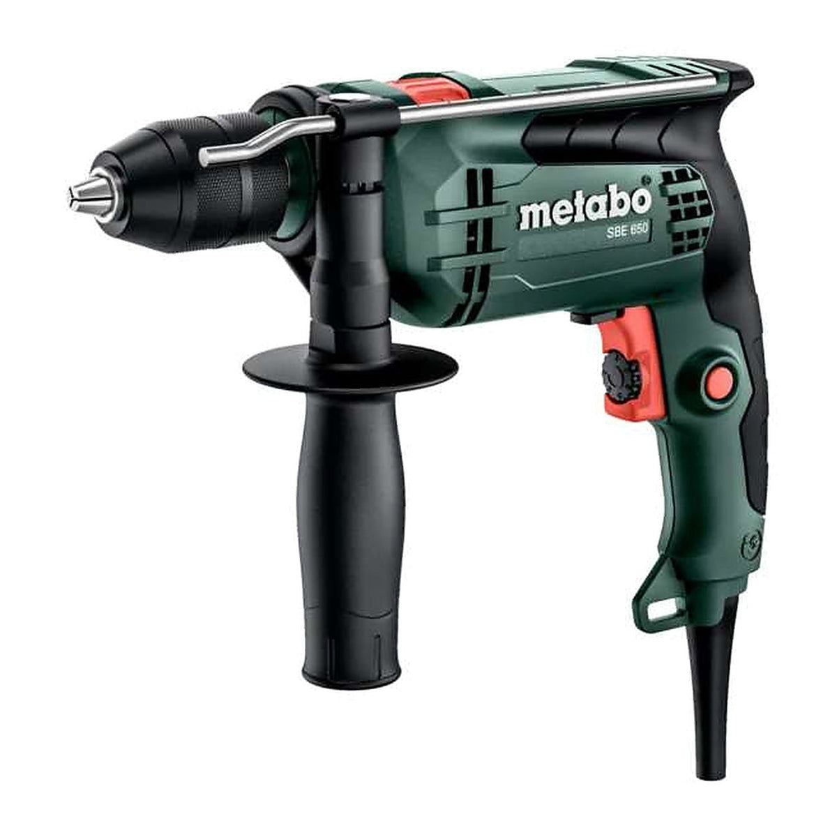 Perceuse à percussion METABO SBE 650 réf. 600742850 – vue réelle catalogue sur fond blanc, SQES Tunisie