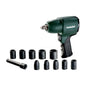 Clé à choc pneumatique METABO DSSW 360 Set avec douilles, référence 604118500 – photographie réelle du produit sur fond blanc, format 1254 × 1254 px | SQES Tunisie