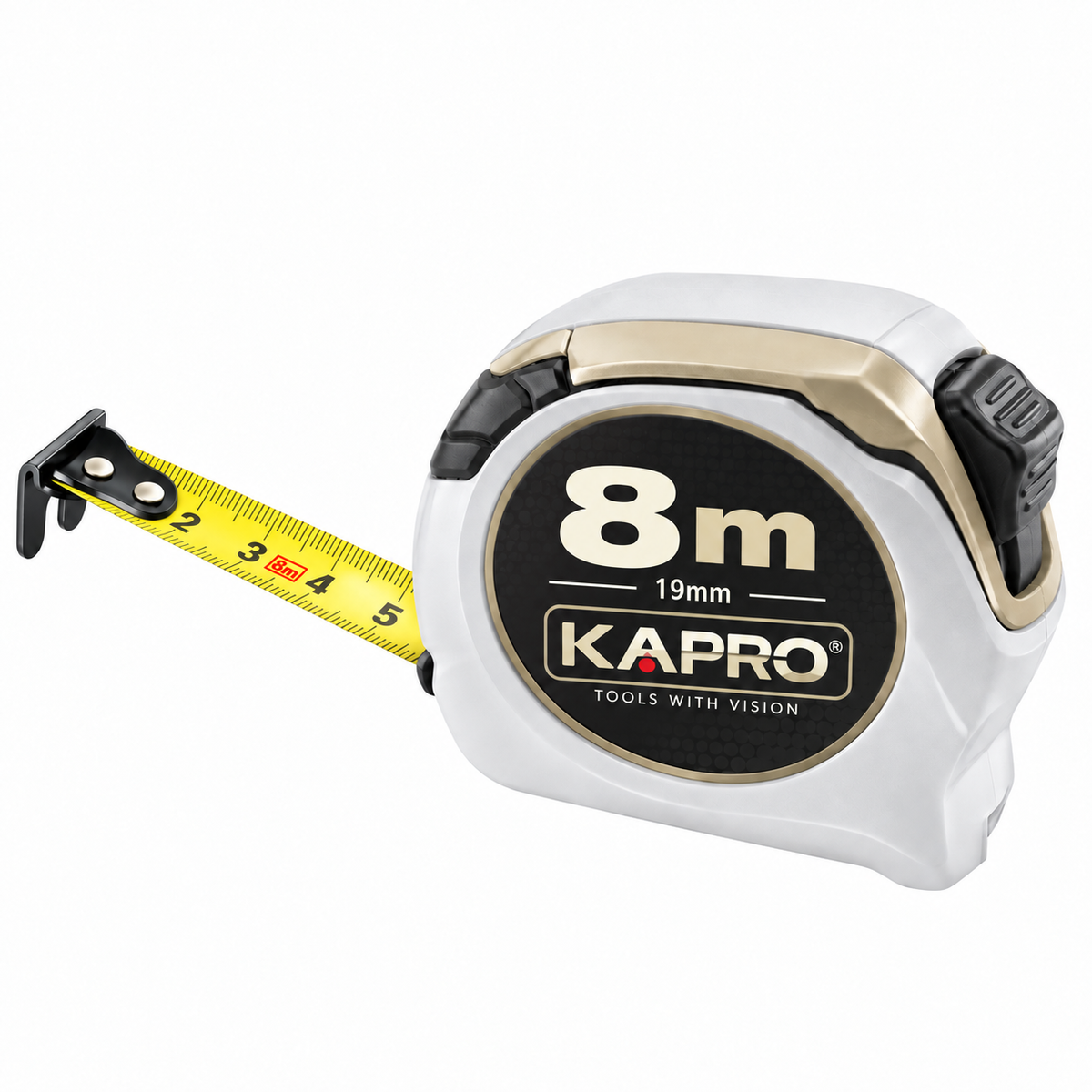 Mètre ruban KAPRO LD-877X de 8 mètres pour chantier, menuiserie, agencement, installation et rénovation.