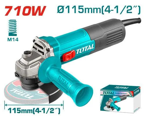 Meuleuse angulaire TOTAL TG10711576 710W disque 115mm carter protection coupe métal béton – SQES Tunisie
