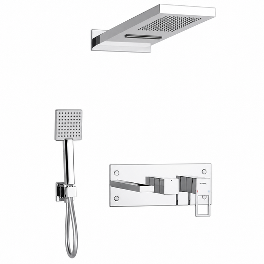 SOPAL Mitigeur Bain/Douche Encastré 3 Sorties Pommeau de Douche Mural Série ZAGHOUAN Réf. 06FVA04 — Inverseur Automatique Verrouillable, Water Saving, Air Power, Energy Saving, Cartouche Céramique Ø35mm, Laiton Chrome, Garantie 5 Ans, Made in Tunisia | SQES Tunisie
