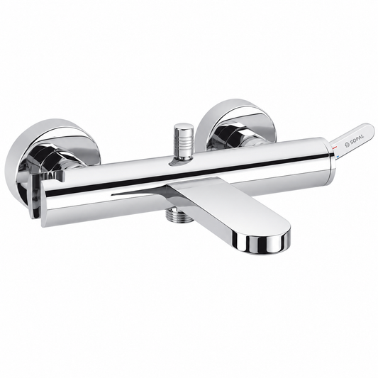 SOPAL Mitigeur Bain-Douche Mural Série NABEUL Réf. 06BSA04 — Cartouche Joystick Céramique Ø35mm Économie d'Eau, Inverseur Automatique Verrouillable, Support Douchette Mobile, Endurance 70 000 Cycles, Laiton Chrome NF EN ISO 1456, Garantie 5 Ans, Made in Tunisia | SQES Tunisie
