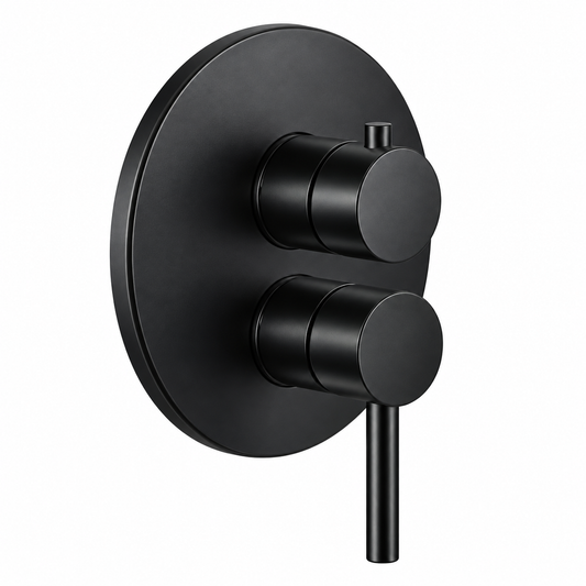 Mitigeur bain encastré OIOLI MICRO M8DI521/08 finition noire plaque arrondie design intégré contemporain salle de bain | SQES Tunisie
