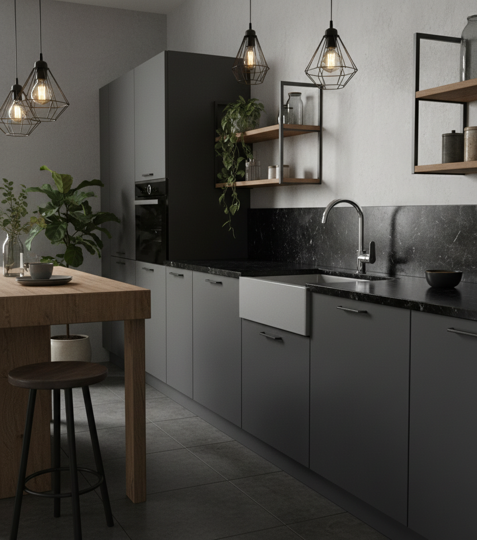 Mitigeur dans cuisine industrielle