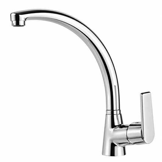 Mitigeur évier chromé FRAMO B200 à bec orientable et cartouche Ø35 mm | SQES Tunisie
