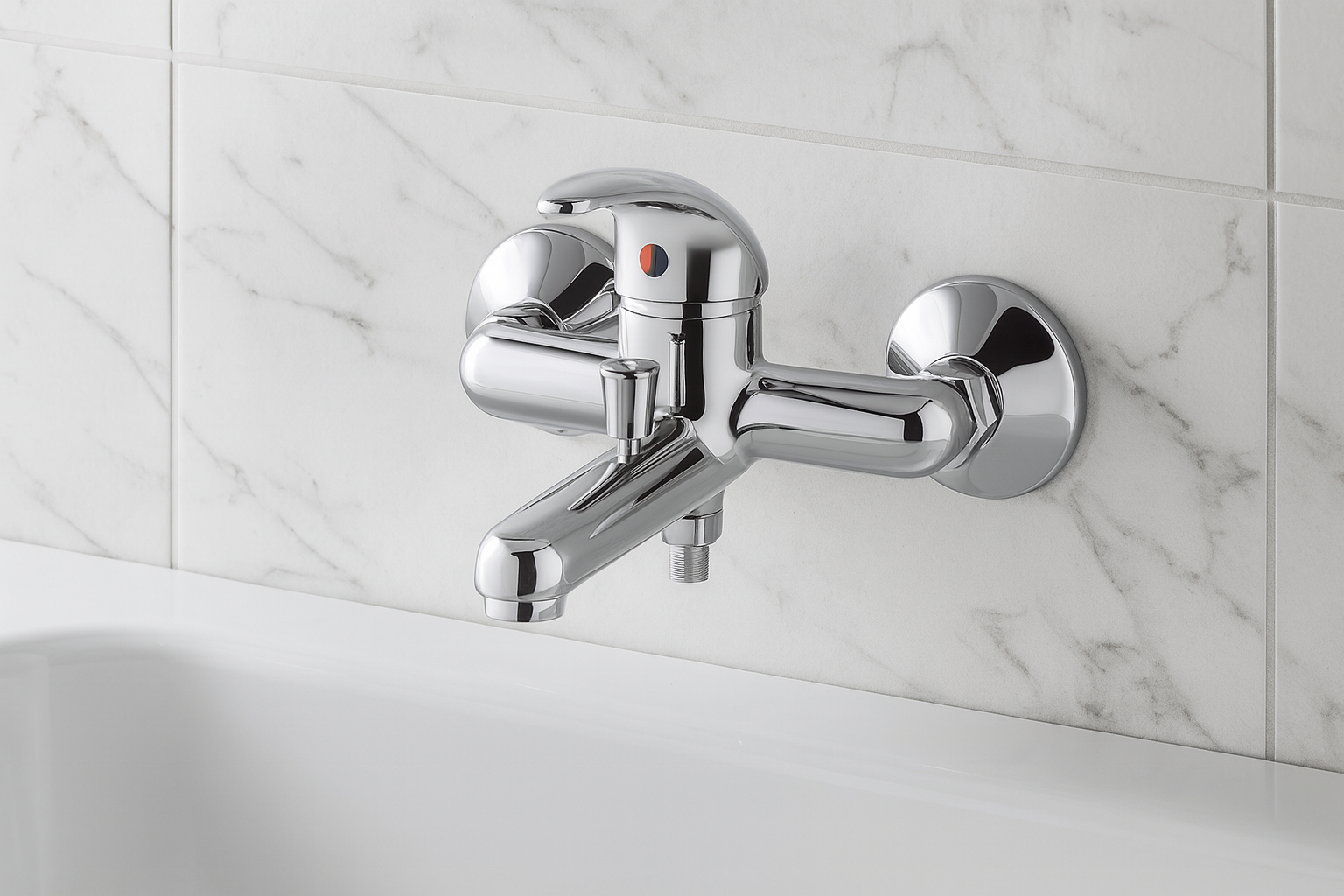 Mitigeur installé dans salle de bain luxueuse