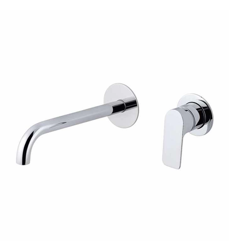Mitigeur lavabo encastré chrome FRAMO E500 – installation murale, design épuré minimaliste, résistant corrosion, fabrication italienne premium
