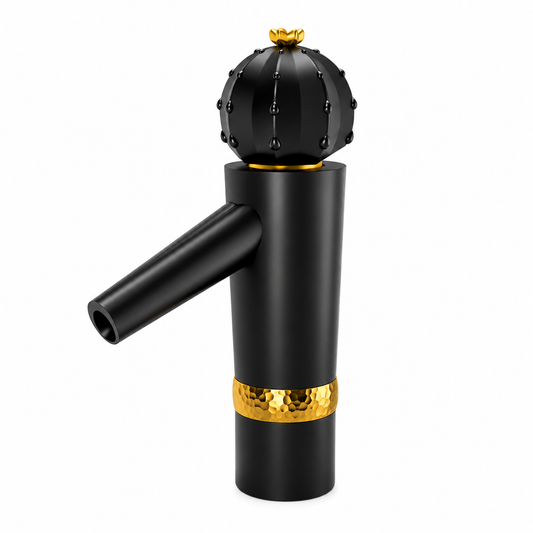 SOPAL Mitigeur de Lavabo Long Série CACTUS Noir Mat Doré Réf. 06HGAAF — Bec Long, Design Zouhair Ben Jannet, Cartouche Céramique Ø35mm, Flexibles Inox Tressés, Économie d'Eau, NF EN ISO 1456, Laiton, Garantie 5 Ans, Made in Tunisia | SQES Tunisie