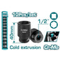 Jeux 10 douilles a choc - 1/2" - 40mm - SQES
